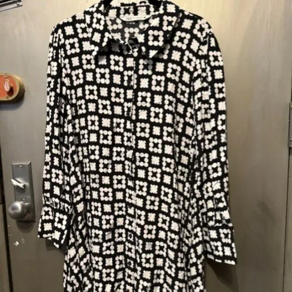 NWOT - Zara Retro Nadia Floral Mini Shirt Dress - Picture 6 of 16